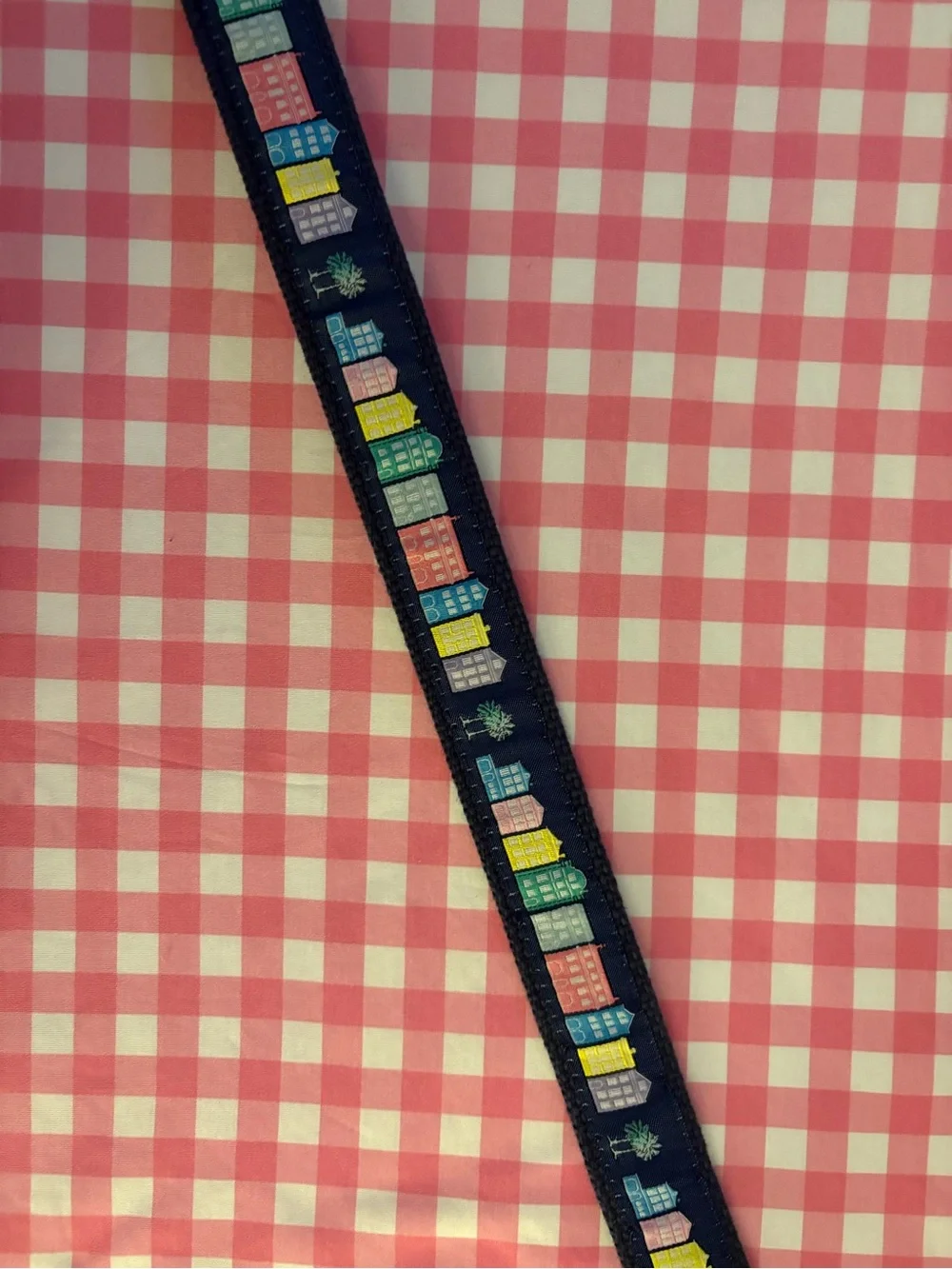 Kids Navy Belt with Colorful House Embroidery